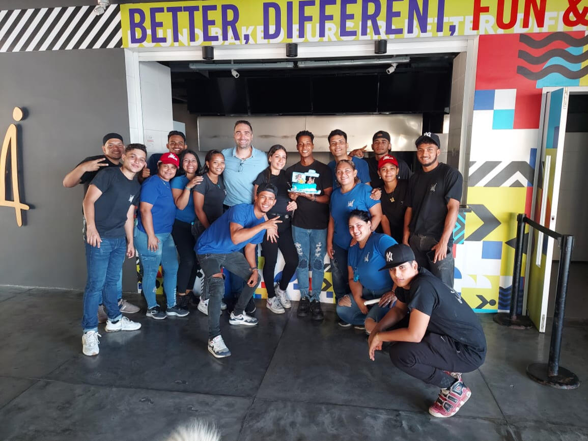 Team Joker burger posing for picture